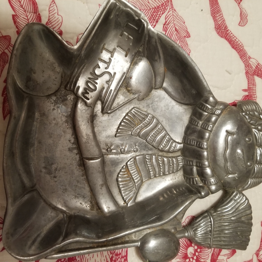 Whimsical Silver Metal Tray